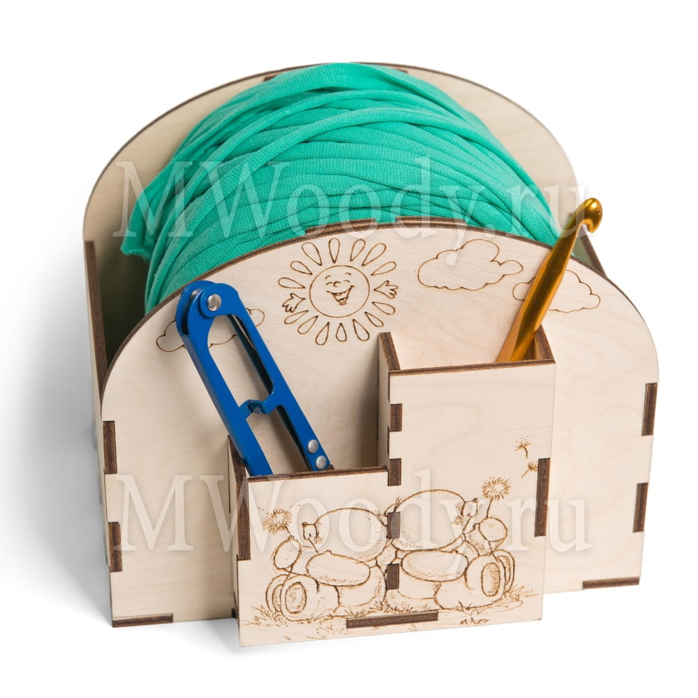 Laser Cut Crochet Bobbin Holder Yarn Organizer