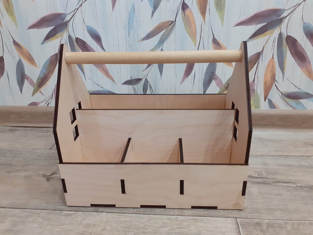 Laser Cut Stationery Caddy With Handle