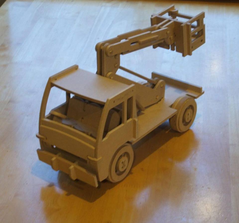 Laser Cut Cherry Picker Truck 3D Wood Puzzle