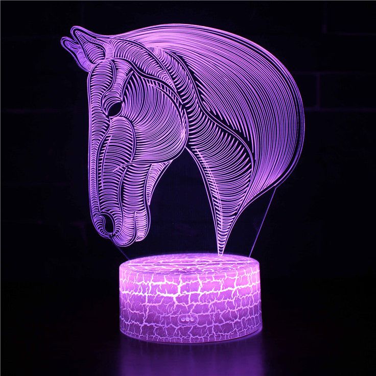 Laser Cut Horse Head 3D Creative Visualization Night Light Lamp