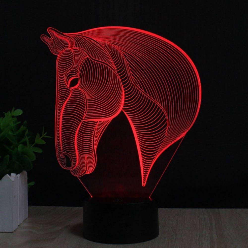 Laser Cut Horse Head 3D Creative Visualization Night Light Lamp