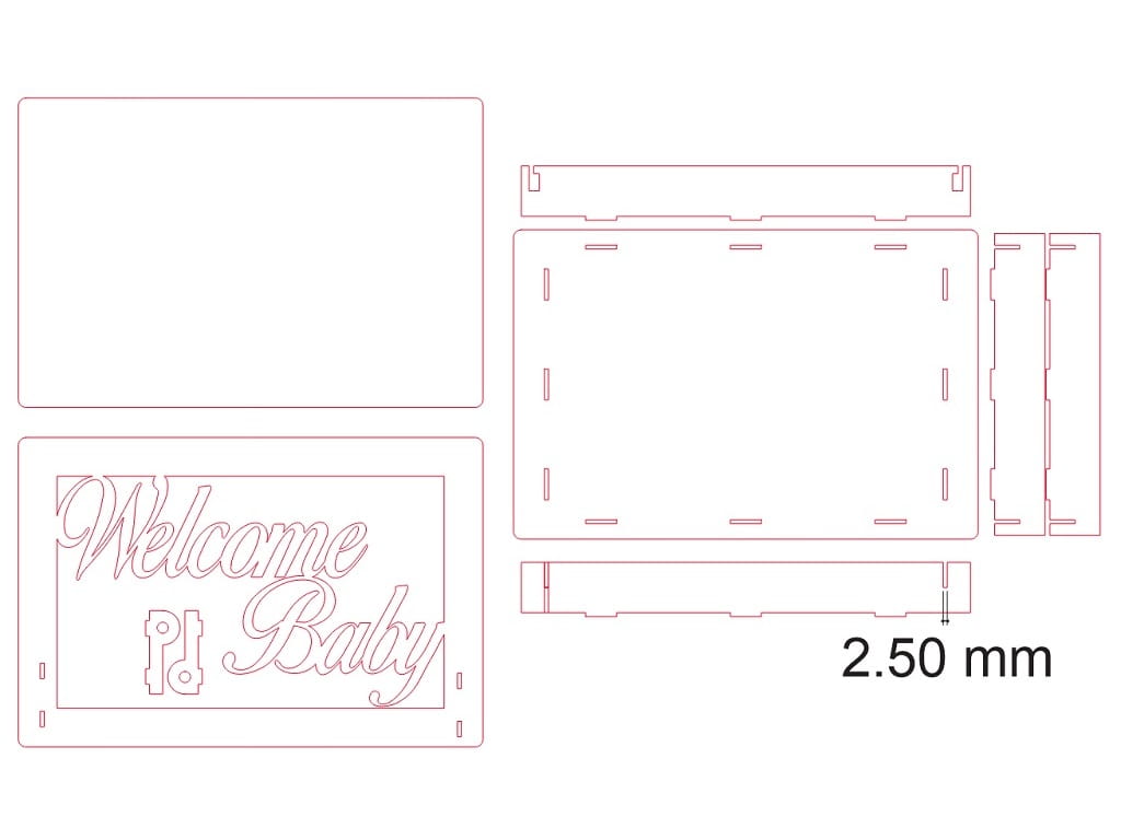 Laser Cut Welcome Baby Box