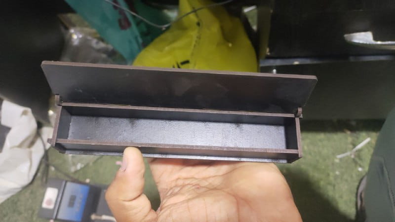 Laser Cut Wooden Pencil Box With Hinged Lid
