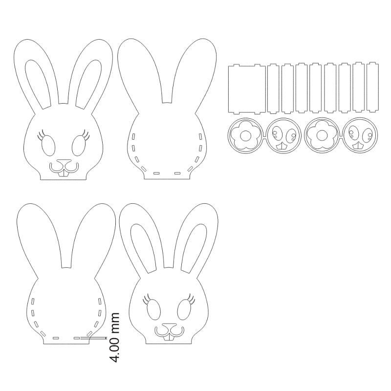Laser Cut Bunny Easter Basket