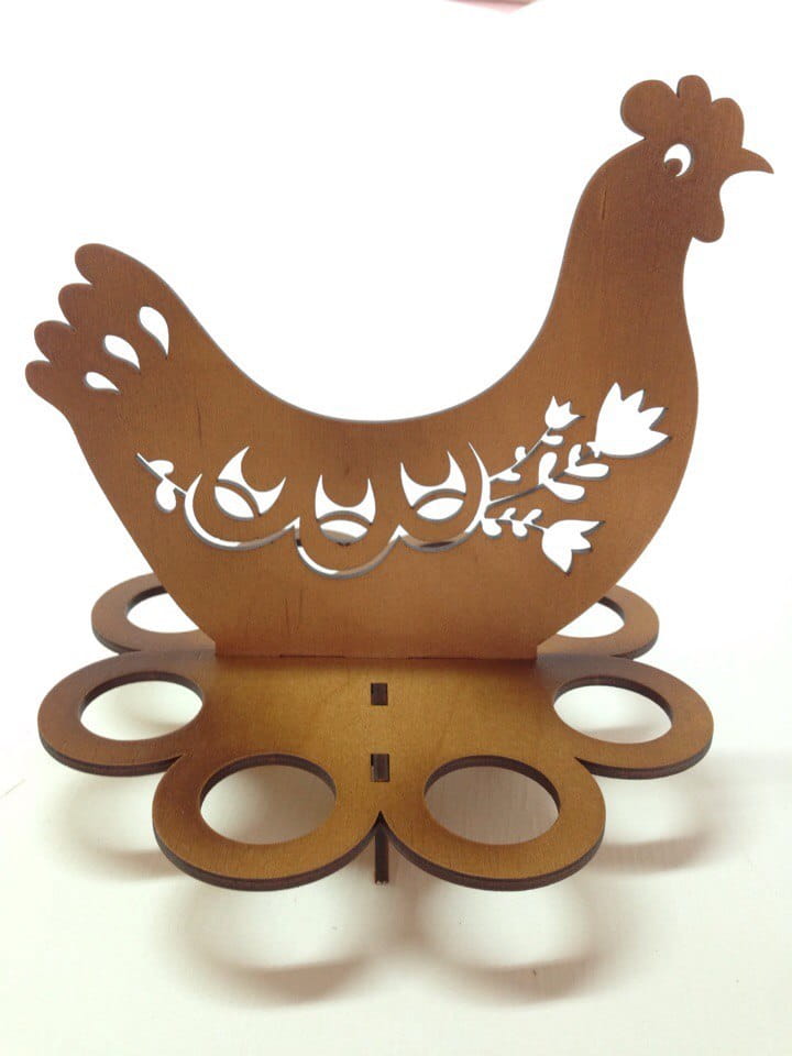 Laser Cut Chicken Easter Egg Holder Stand