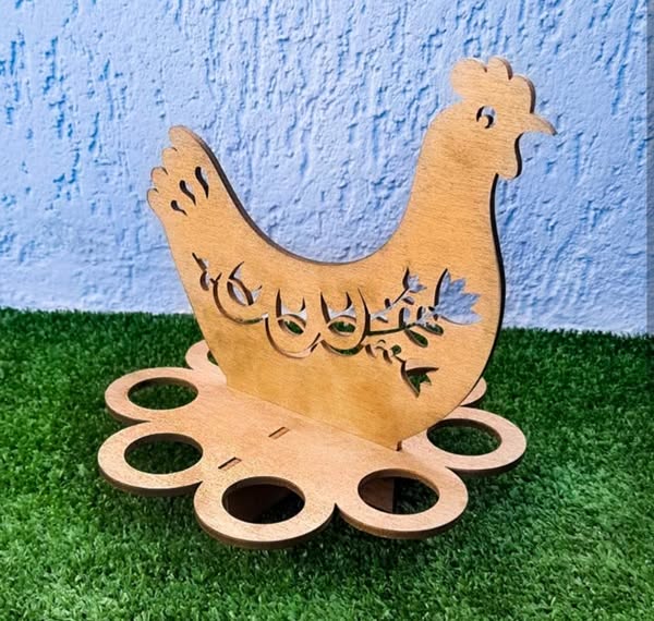 Laser Cut Chicken Easter Egg Holder Stand