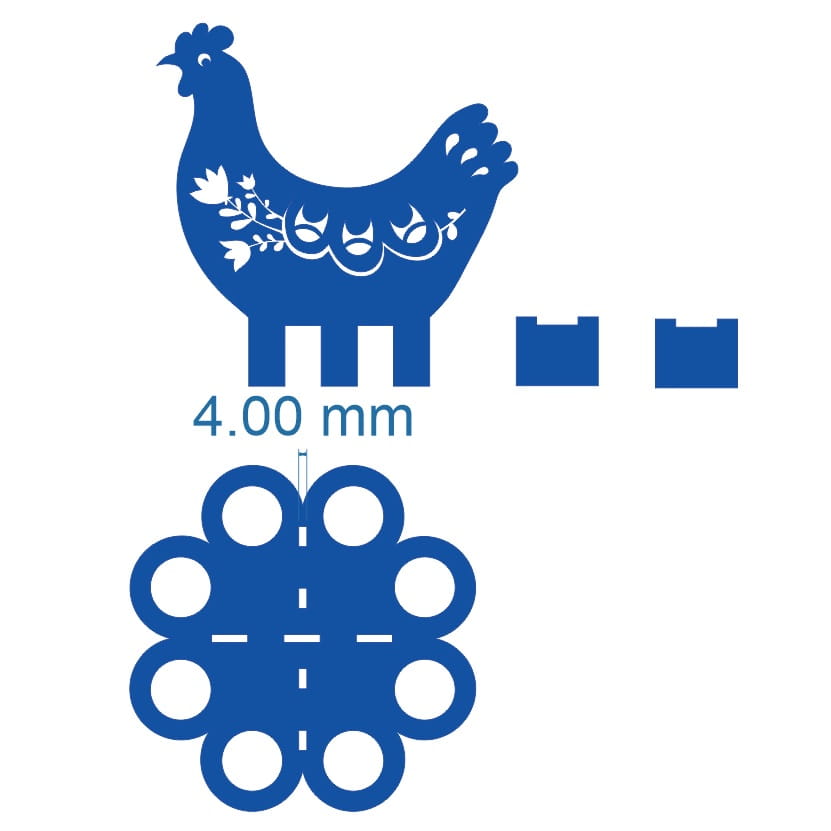 Laser Cut Chicken Easter Egg Holder Stand