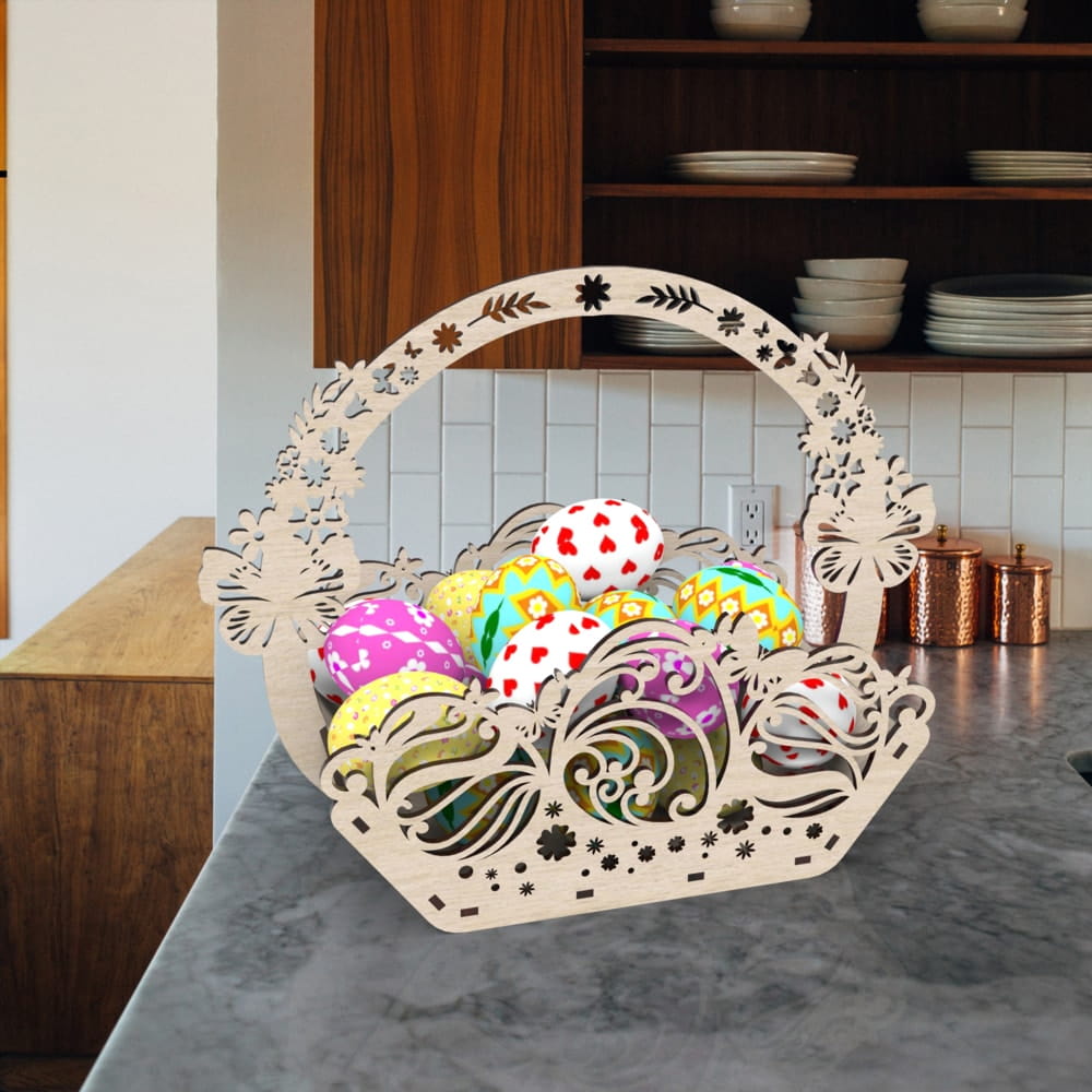 Laser Cut Decorative Easter Egg Gift Basket