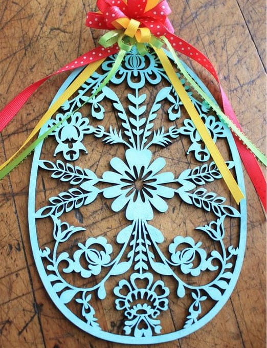 Laser Cut Decorative Easter Egg Ornament