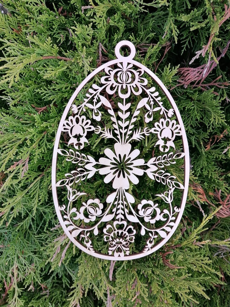 Laser Cut Decorative Easter Egg Ornament