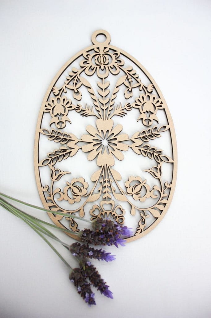 Laser Cut Decorative Easter Egg Ornament