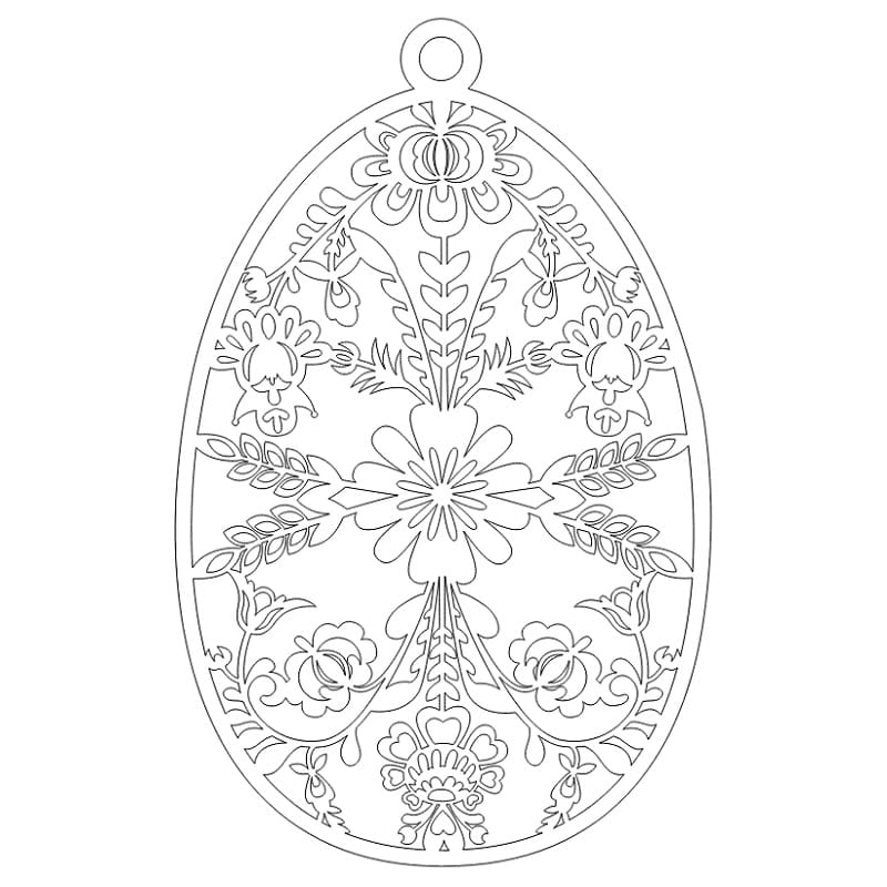 Laser Cut Decorative Easter Egg Ornament