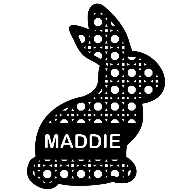 Laser Cut Easter Basket Bunny Name Tag