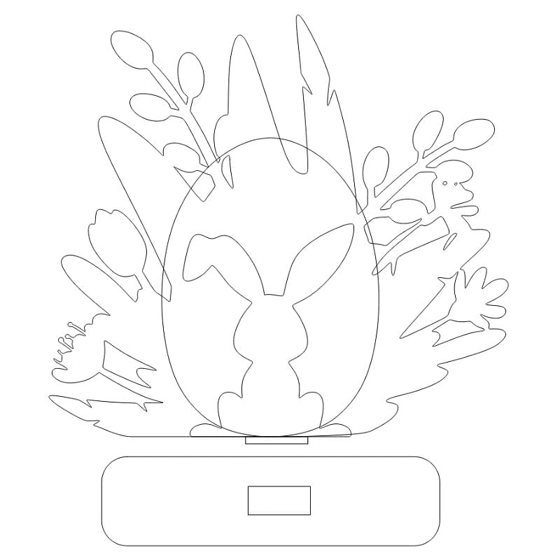 Laser Cut Easter Bunny Desktop Decoration
