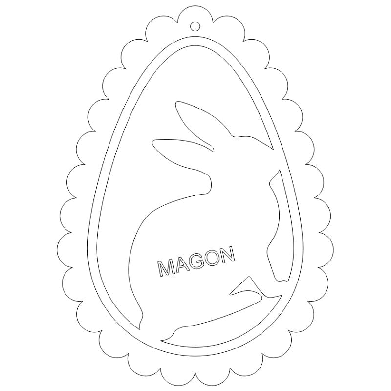 Laser Cut Easter Bunny Gift Tag Easter Basket Name Tag