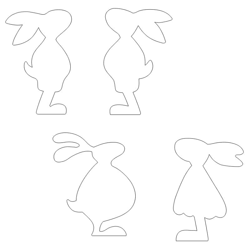 Laser Cut Easter Bunny Rabbit Craft Ornament