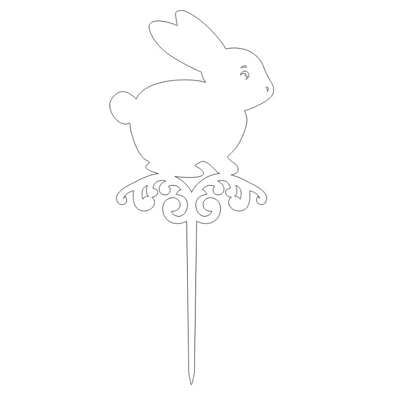 Laser Cut Easter Bunny Cake Topper