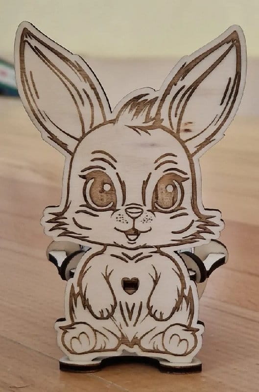 Laser Cut Easter Bunny With Egg Basket