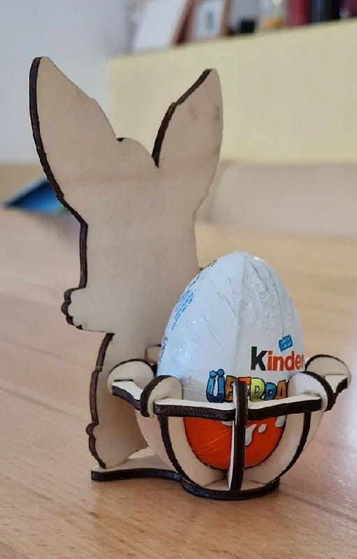 Laser Cut Easter Bunny With Egg Basket