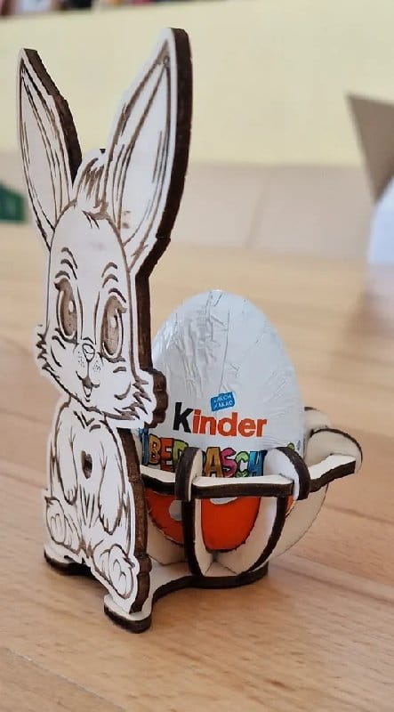 Laser Cut Easter Bunny With Egg Basket