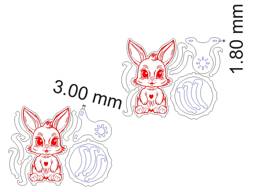 Laser Cut Easter Bunny With Egg Basket