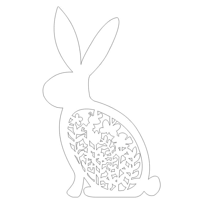 Laser Cut Easter Bunny With Floral Cutout Design