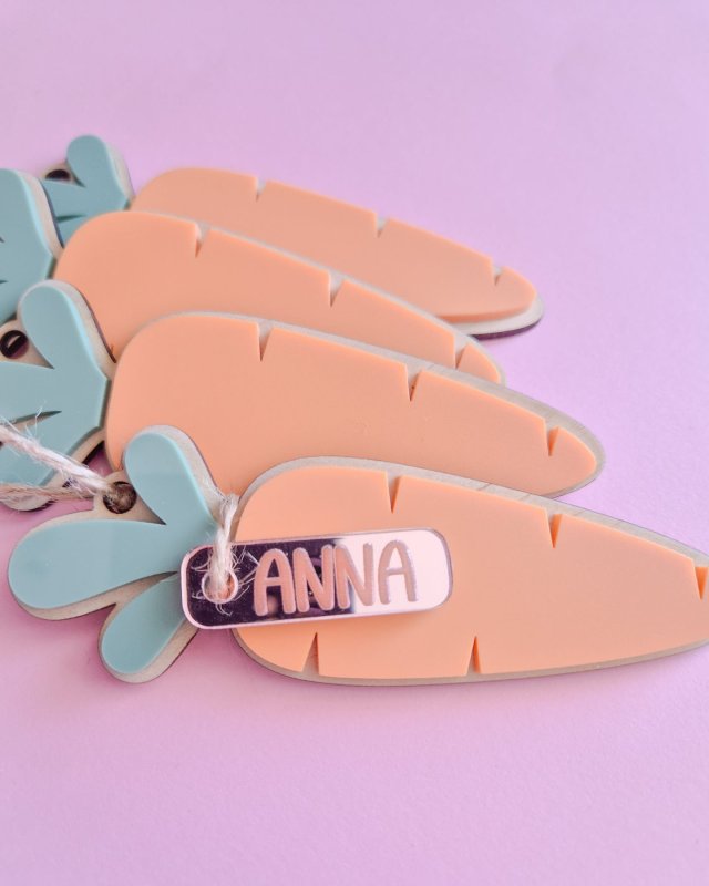 Laser Cut Easter Carrot Name Tag
