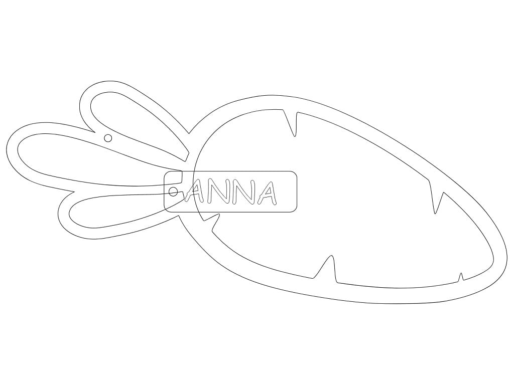 Laser Cut Easter Carrot Name Tag