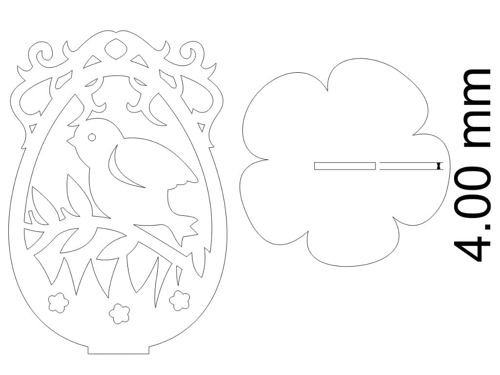 Laser Cut Easter Decor Stand With Bird On Tree Branch