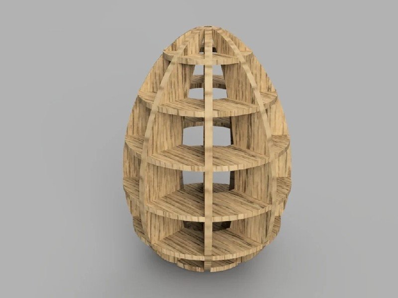 Laser Cut Easter Egg 3D Wood Model