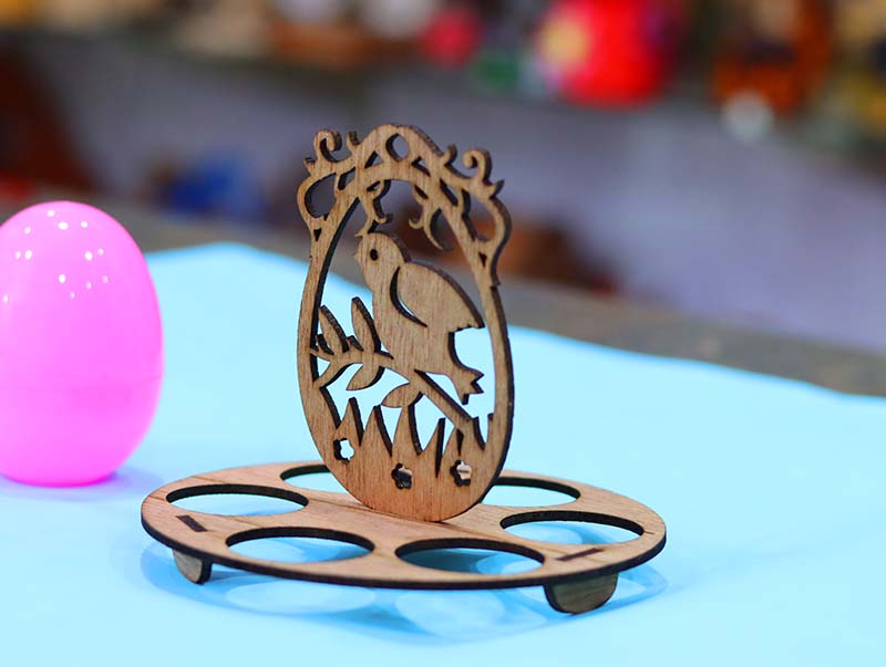 Laser Cut Easter Egg Holder Round Tray Stand