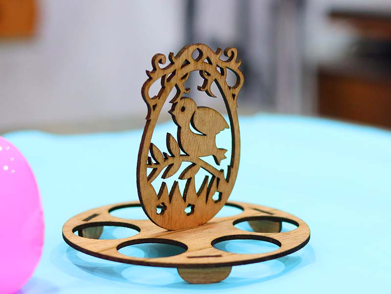 Laser Cut Easter Egg Holder Round Tray Stand