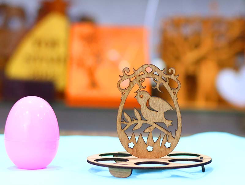 Laser Cut Easter Egg Holder Round Tray Stand