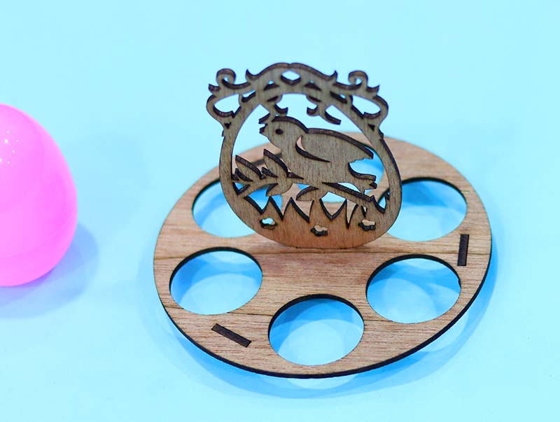 Laser Cut Easter Egg Holder Round Tray Stand