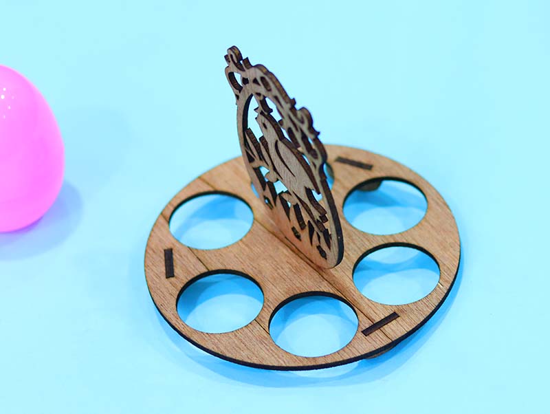 Laser Cut Easter Egg Holder Round Tray Stand