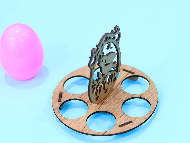 Laser Cut Easter Egg Holder Round Tray Stand