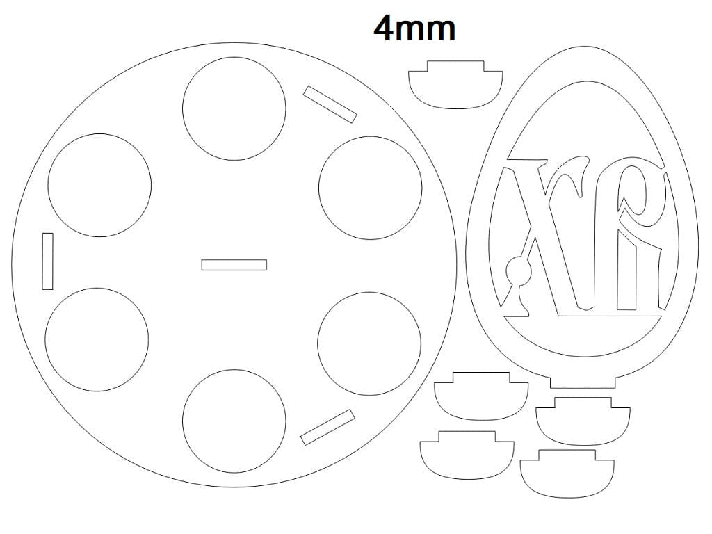 Laser Cut Easter Egg Holder Tray Stand