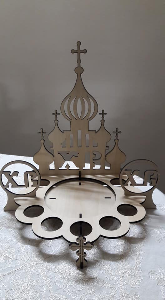Laser Cut Church Easter Egg Holder Display Stand