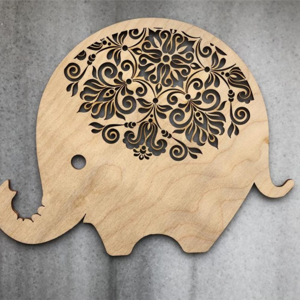 Laser Cut Elephant Decorative Design