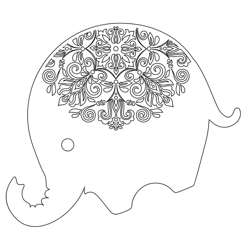 Laser Cut Elephant Decorative Design