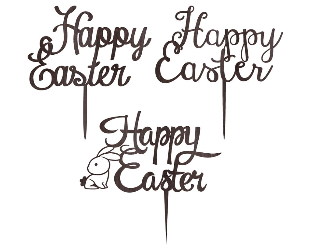 Laser Cut Happy Easter Cake Topper
