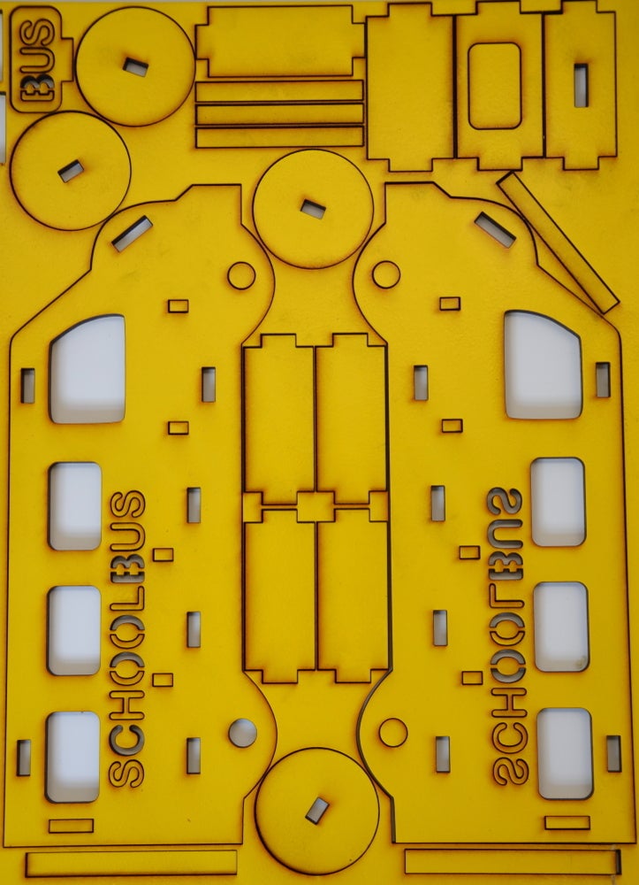 Laser Cut Kids School Bus Toy