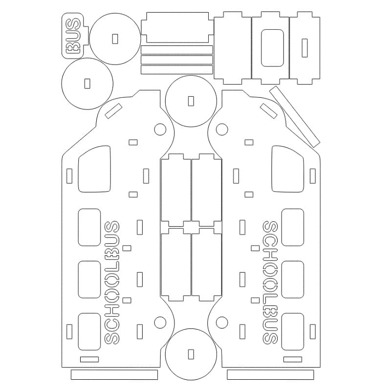 Laser Cut Kids School Bus Toy