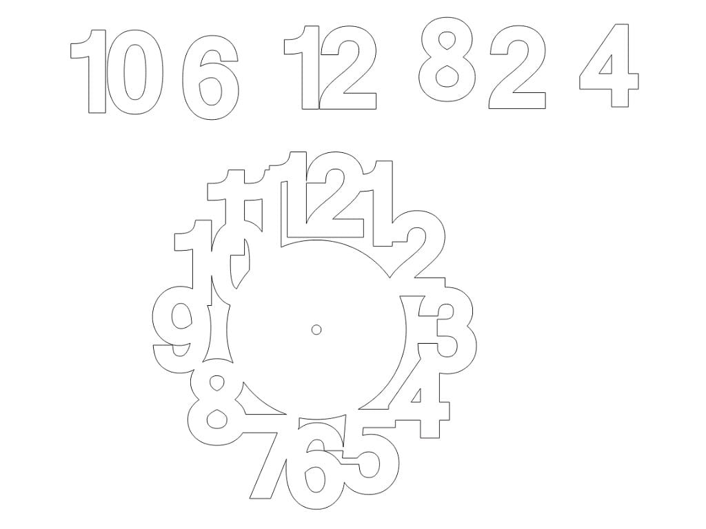 Laser Cut Large Numbers Wall Clock