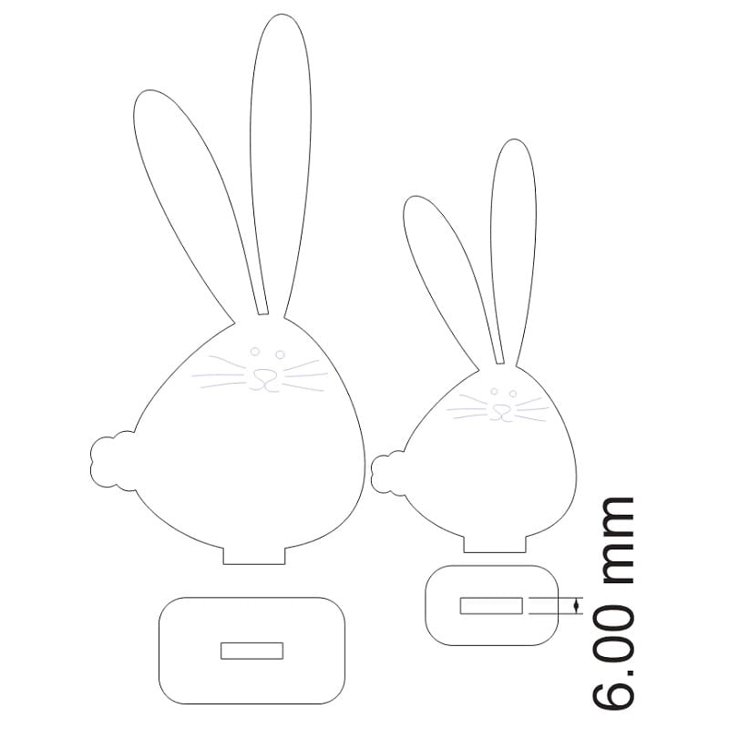 Laser Cut Standing Easter Bunny Decor
