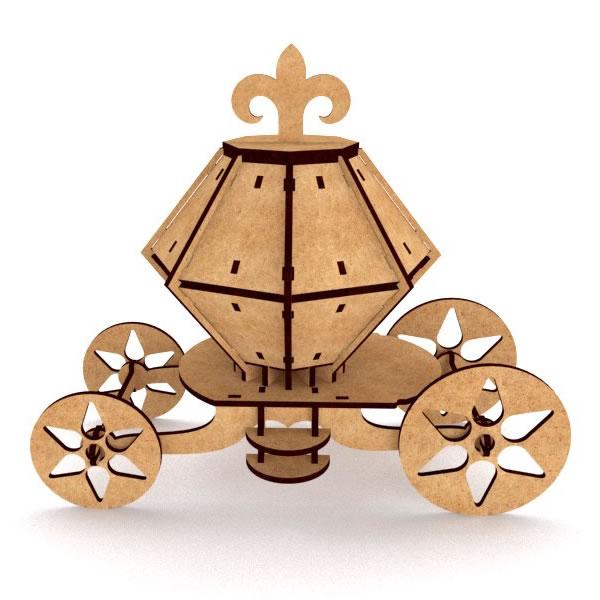 Laser Cut Carriage 3D Wood Model