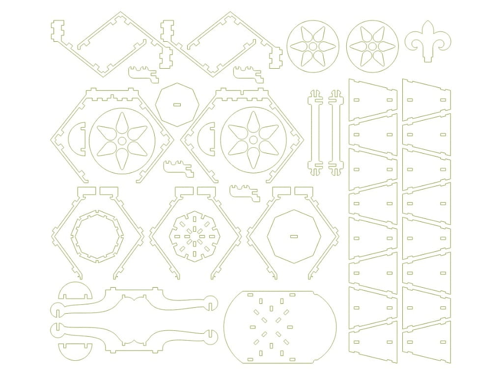 Laser Cut Carriage 3D Wood Model