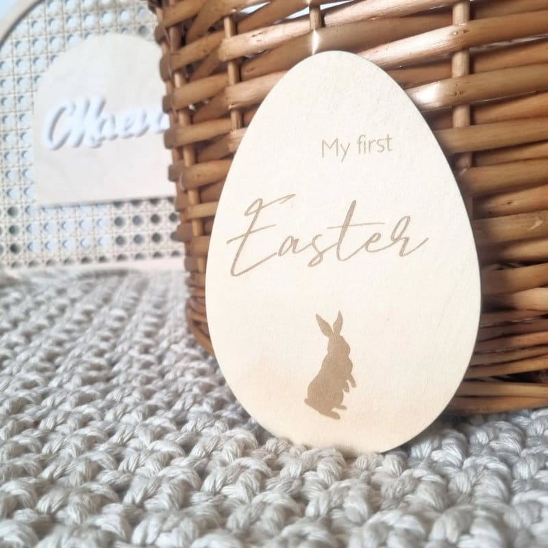 Laser Cut My First Easter Plaque