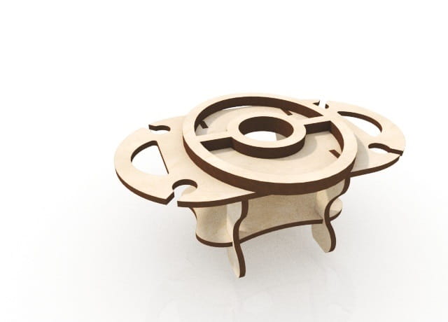 Laser Cut Wine Table Wine Bottle and Glass Holder