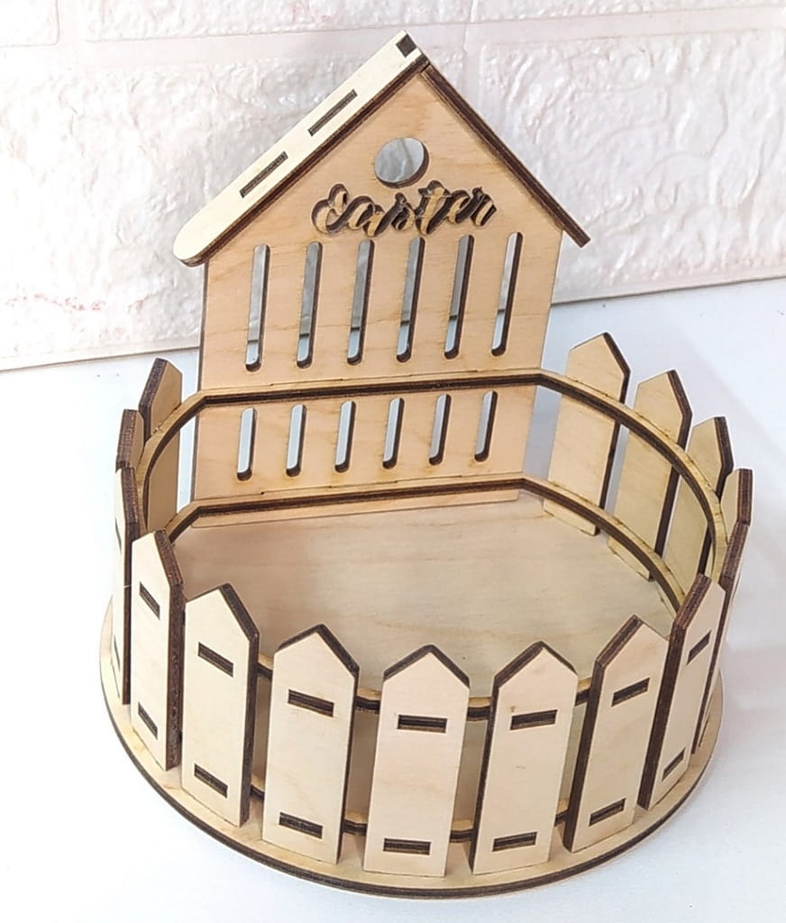 Laser Cut Wooden Easter Basket